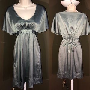 Light sea green satin dress - vintage inspired